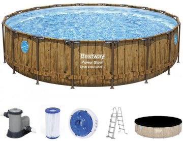 Bestway Bazén Power Steel Wood Swim Vista 5,49 x 1,22 m 56977