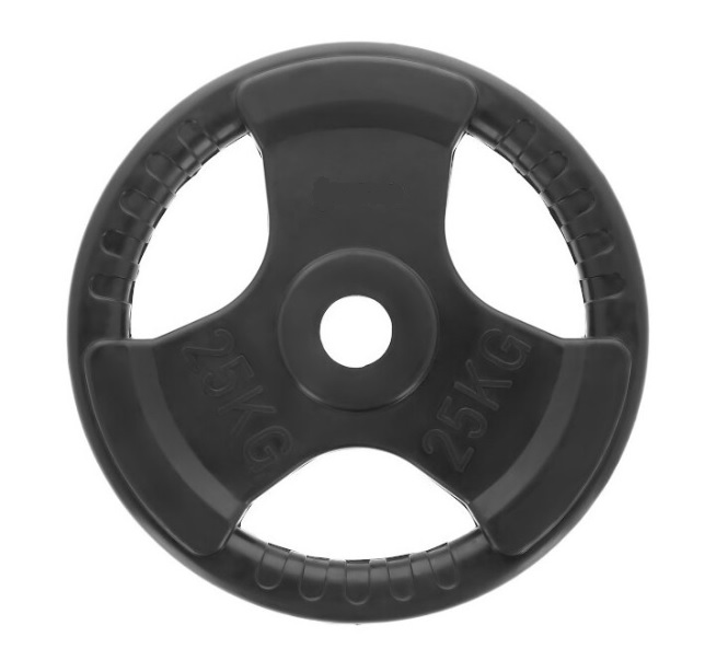 Pogumovaný olympijský kotúč SPARTAN TRI GRIP 25 kg 1 Pogumovaný olympijský kotúč SPARTAN TRI GRIP 25 kg