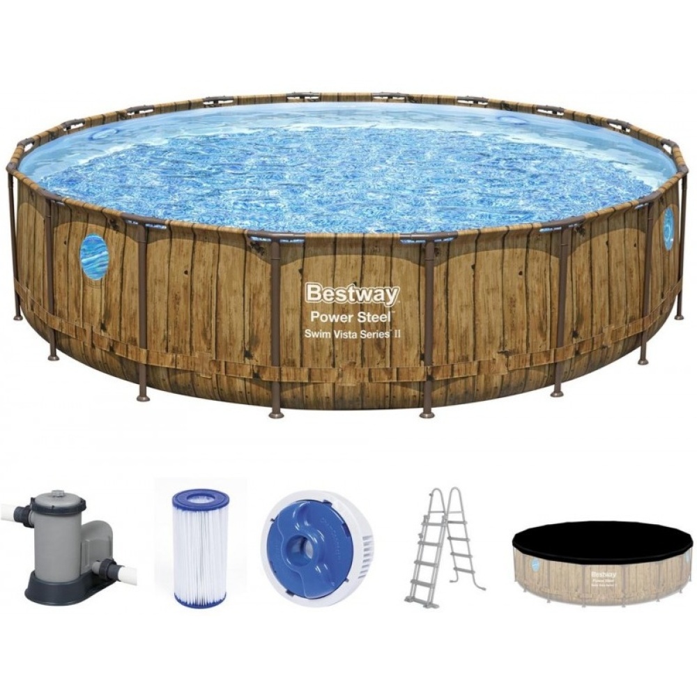Bestway Bazén Power Steel Wood Swim Vista 5,49 x 1,22 m 56977